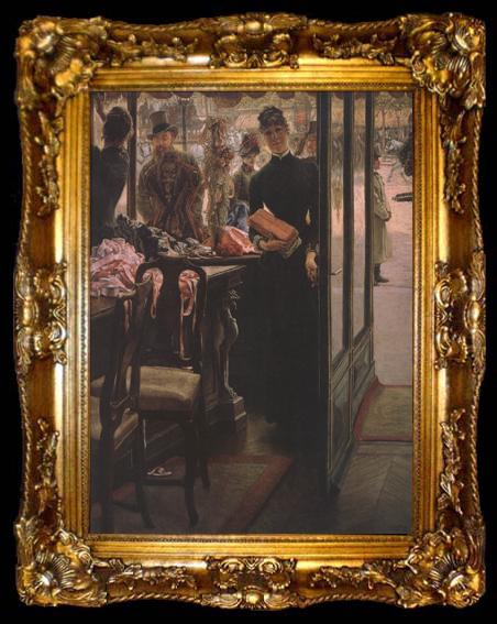 framed  James Tissot La Demoiselle de Magasin (The Shop Girl) (nn01), ta009-2